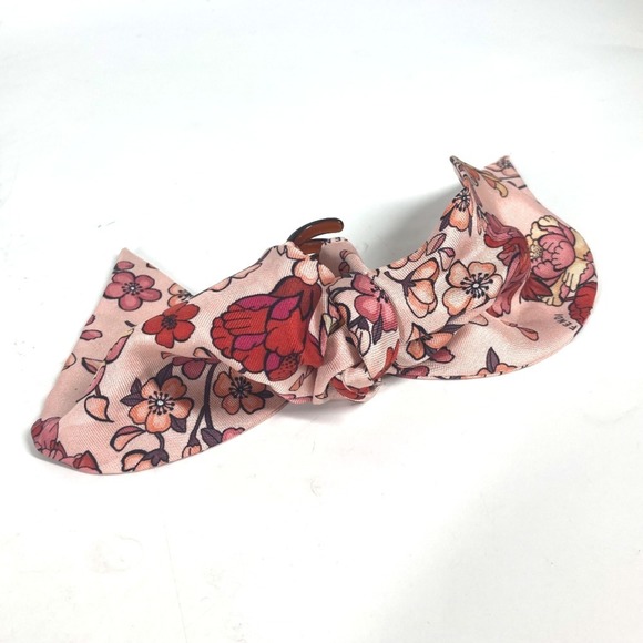 FENDI Ribbon Hair Clip, Silk Barrette, Women's, Pink - Picture 1 of 7